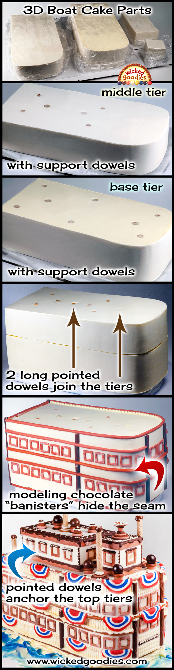 How to Use Wood Dowels in Stacked Cakes