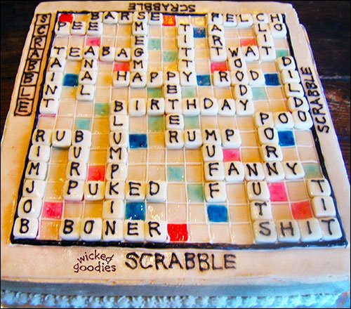 Naughty Scrabble Fornicake by Wicked Goodies