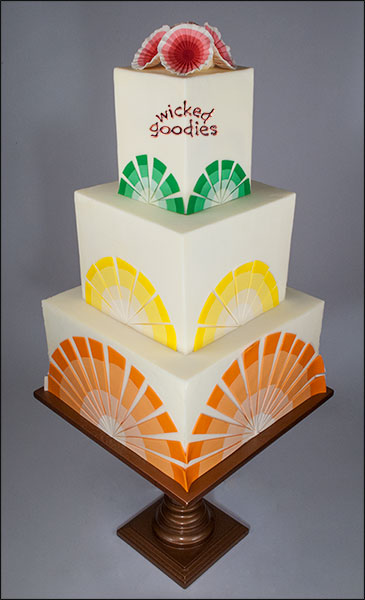 Citrus Sunburst Square Wedding Cake by Wicked Goodies