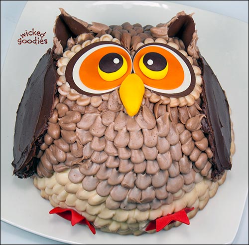 How to Make an Owl Cake by Wicked Goodies