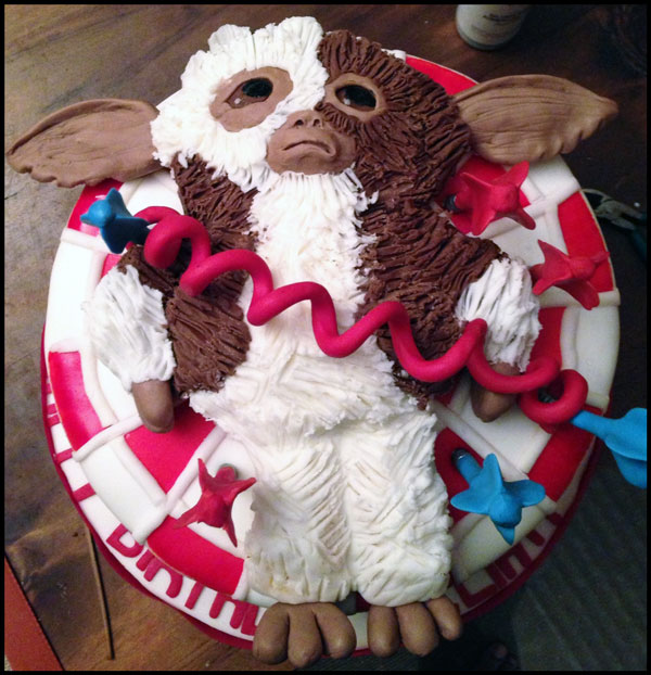 Gremlin Cake Decorated in Modeling Chocolate