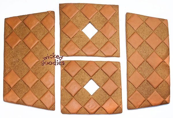 Chocolate Quilted Gingerbread Cookie House Design with Free Printable Template