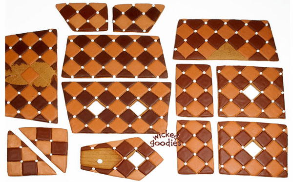 Chocolate Quilted Gingerbread Cookie House Design with Free Printable Template