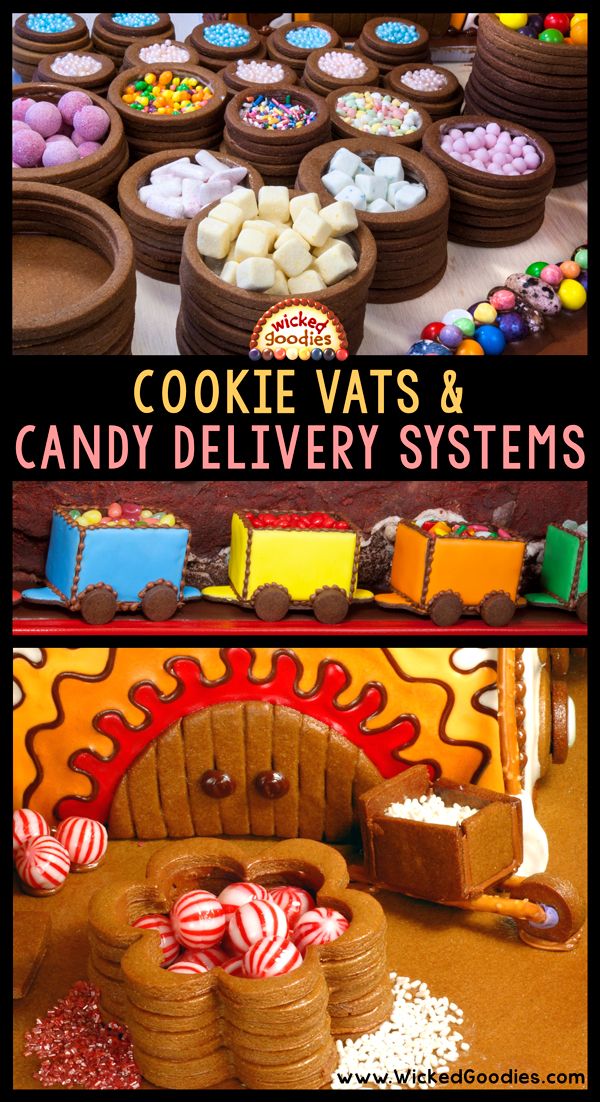 Gingerbread House Cookie Vats and Candy Delivery Systems