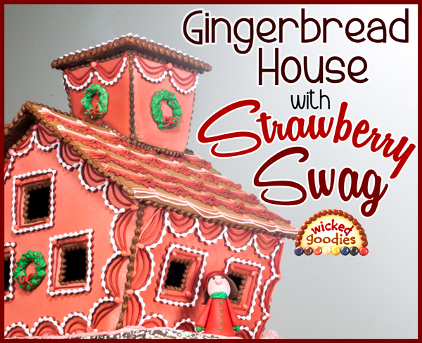 Royal Icing Piped Swag Gingerbread House Design