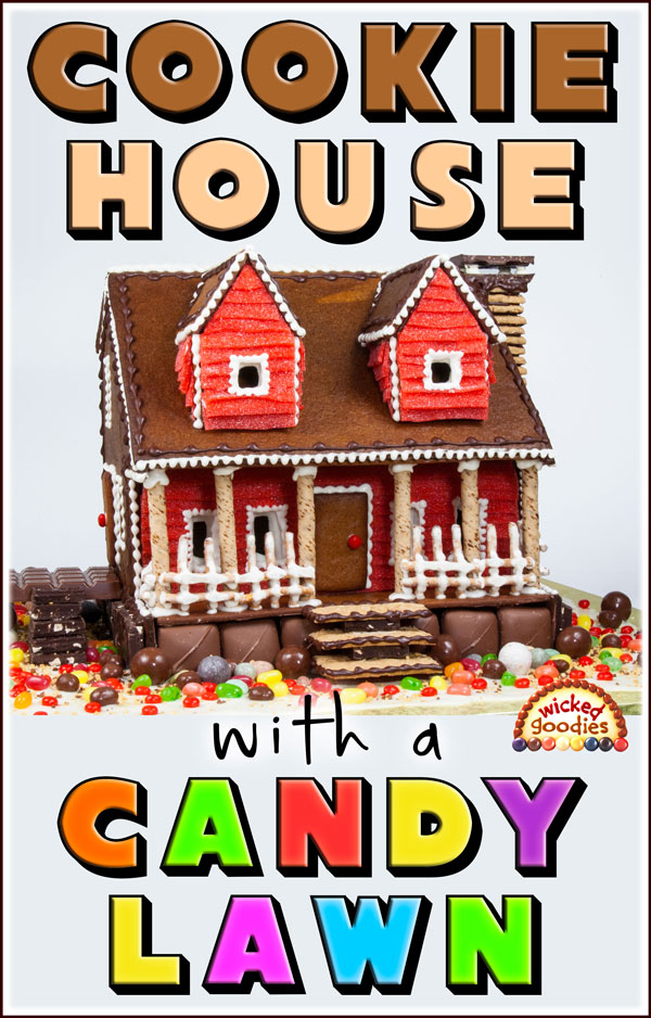 Gingerbread Cookie House with a Candy Lawn