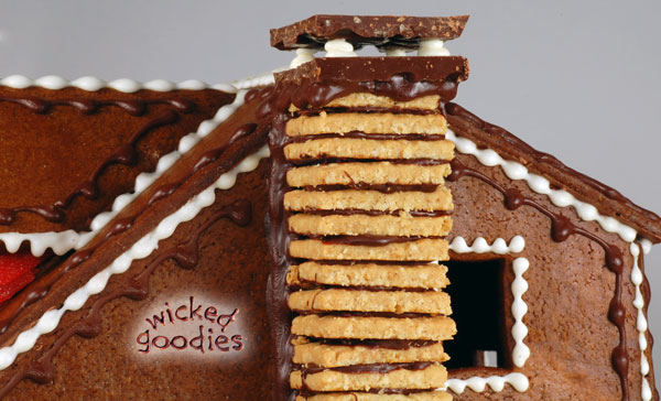 Gingerbread Cookie House with a Candy Lawn