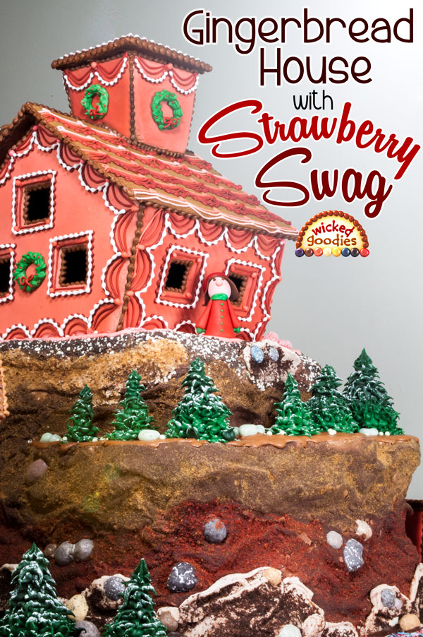 Royal Icing Piped Swag Gingerbread House Design