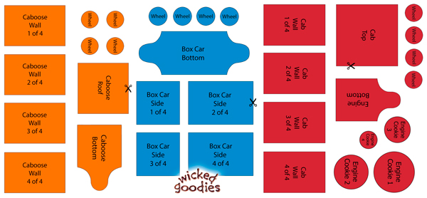 Gingerbread House Train Template