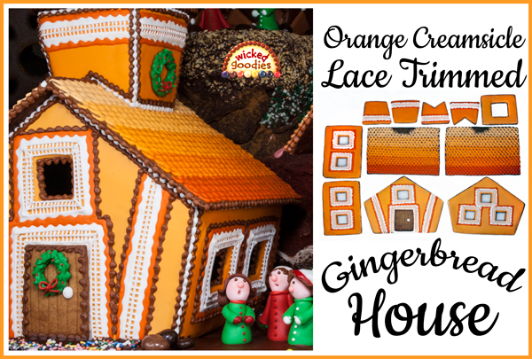 Orange Creamsicle Lace Trimmed Gingerbread House