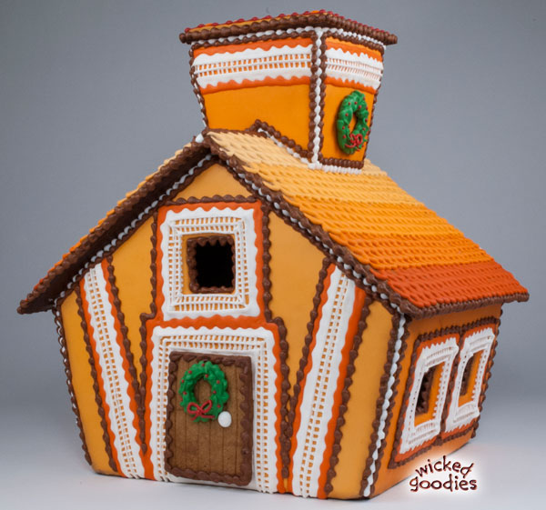 Orange Creamsicle Lace Trimmed Gingerbread House