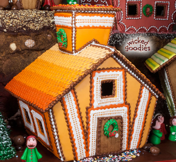 Orange Creamsicle Lace Trimmed Gingerbread House