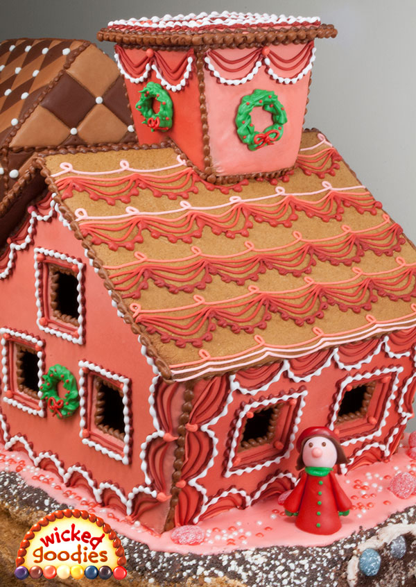 Red Swag Decorative Gingerbread House Wicked Goodies