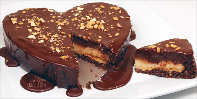 Chocolate Peanut Butter Heart Cake