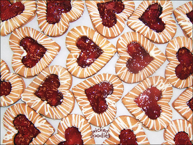 Heart Cookies with Strawberry Jam