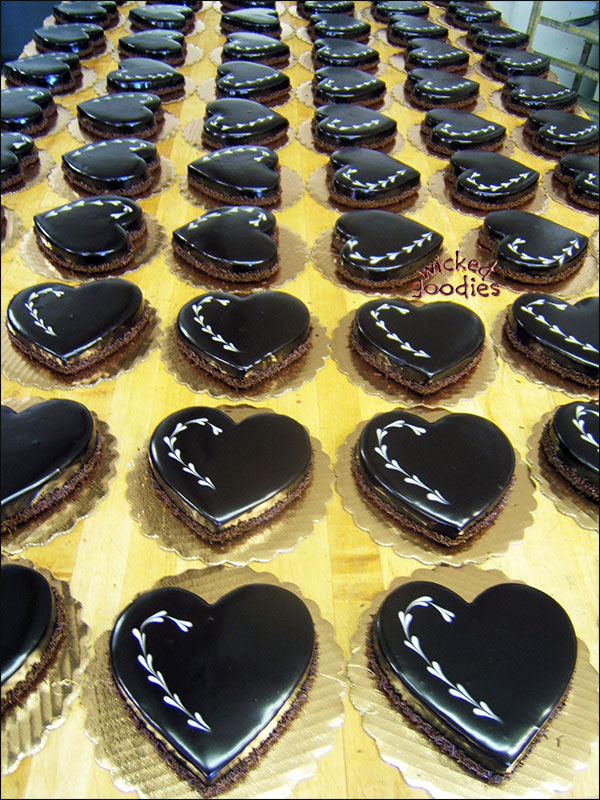 Flourless Chocolate Heart Cakes