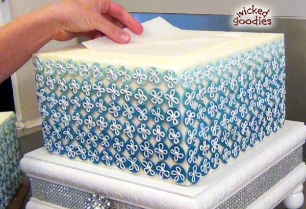 Blue Ombre Bling Modeling Chocolate Cake Design