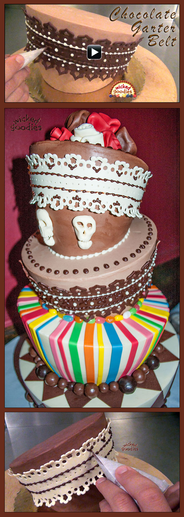 Modeling Chocolate Garter Belt Cake Decoration