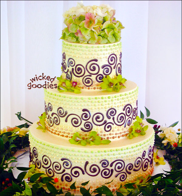 Chocolate Swirls Wedding Cake