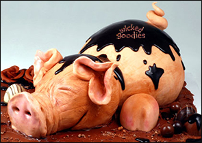 Pig Cake in Modeling Chocolate