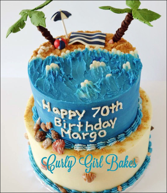 Buttercream Beach Cake made by Yariana Wortz of Curly Girl Bakes