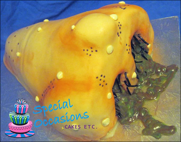 Runny Nose Booger Cake made by Joanne Spence of Special Occasions Cakes Etc.