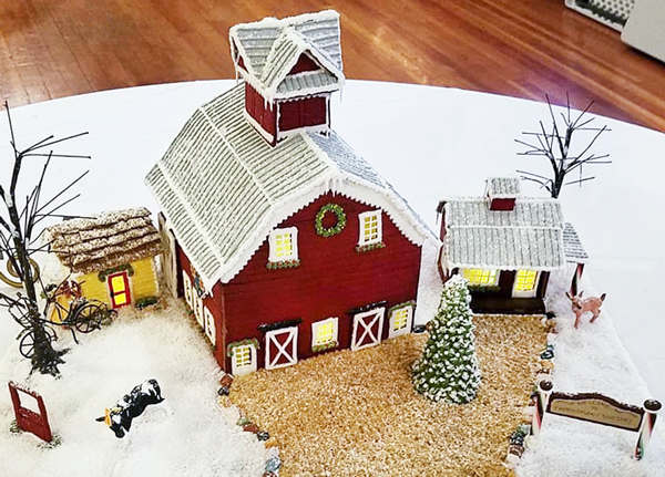 Red Gingerbread Cookie Barn by Kellie Nurray