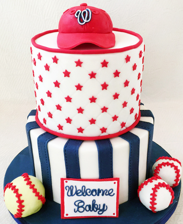 Baseball Themed Baby Shower Cake by Nancy Smith