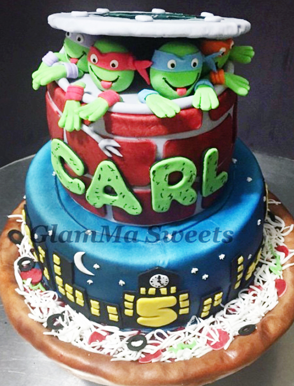 Ninja Turtles Cake made by Brenda Broadway of BB Bakes Sugar Art