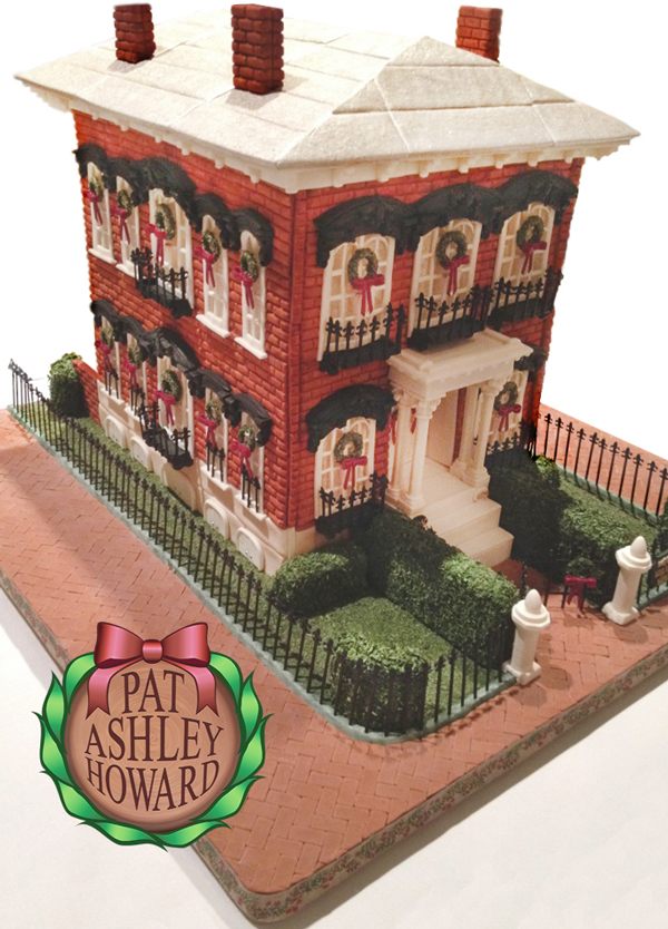 Red Brick Colonial Style Gingerbread House