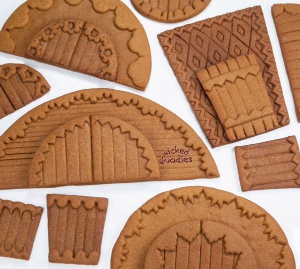 Embossed and Overlaid Gingerbread House Doors and Entryways