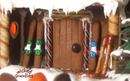 Gingerbread House Door with Wood Slats